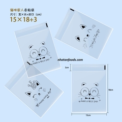 Túi dán bánh mì ngọt mèo cute - 100 cái