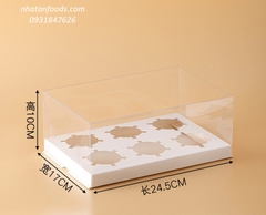 Hộp cupcake mica trong 6 bánh (1 - 50 - 100 hộp)