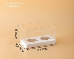 Hộp cupcake mica trong 2 bánh (1 - 50 - 100 hộp)