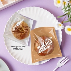 Túi đựng bánh mì có 2 màu 18x19cm nâu - Set 100 túi