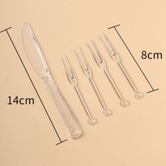 Bộ dao nĩa trung thu nhựa trong