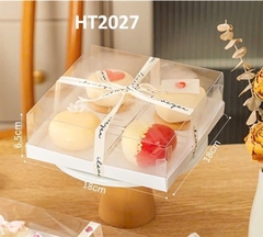 Hộp Giấy 4 Ngăn Nắp Nhựa Trong HT2027