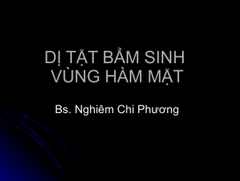 Sách bài giảng dị tật bẩm sinh vùng răng hàm mặt