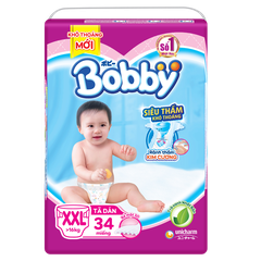 Tã Dán Bobby Fresh Siêu Mỏng Gói Đại XXL34 (34 Miếng)