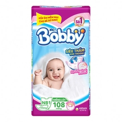 Miếng lót Bobby size Newborn 1 108 miếng (dưới 5kg)