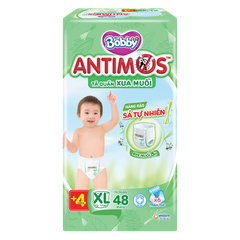 Tã quần Bobby Antimos Xua Muỗi (size XL, 48+4 miếng)
