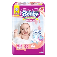 Miếng lót Bobby size Newborn 2 60 miếng (4-7kg)