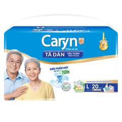 Tã dán giấy Caryn Siêu Thấm size L (hông 68 -122cm) - 20 miếng