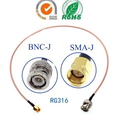 Cáp Chuyển Đổi SMA Đực Kim Trong Sang BNC Đực Cáp RG316 Dài 1m