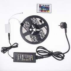 Đèn led dây Đổi màu RGB 5050 12V cuộn 5m- IP65 chống nước ( Bộ đầy đủ Dây led, Nguồn điều khiển)