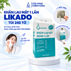 Khăn lau mặt dùng 1 lần spa dạng rút túi lớn 240 TỜ LIKADO kích thước (20x20cm)