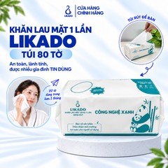 Khăn lau mặt dùng 1 lần spa (80 khăn) dạng rút LIKADO kích thước (20x20cm)(1 túi)