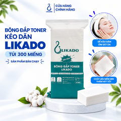Bông đắp toner lotion mask kéo dãn Likado túi 300 miếng cotton mềm