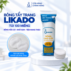 Bông tẩy trang Likado miếng tròn 100 miếng (bông cây)