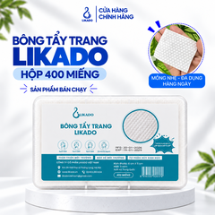 Bông tẩy trang Likado hộp 400 miếng kích thước 6cmx5cm