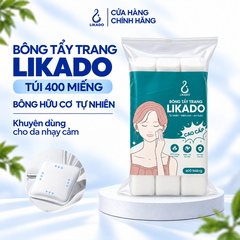 Bông tẩy trang Likado Túi 400 miếng bông hữu cơ kích thước 5 * 6cm