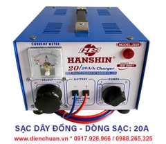 Sạc Ắc Quy Hanshin 20A dây đồng 6V/ 12V/ 24V