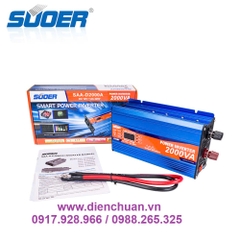 Máy kích điện 12V lên 220V 2000VA / Biến tần 12V sang 220V 2000VA ( tải liên tục 800W) - SUOER SAA-D2000A