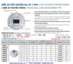 Biến Áp Đổi Nguồn 1 Pha Lioa DN020D 2000VA điện vào 220V ra 100V-110V-120V dây đồng công suất 2KVA