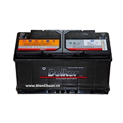 Ắc quy DELKOR 60038 (12V 100Ah)/ Delkor 100A bình cọc thấp-cọc chìm cọc thụt Din 60038