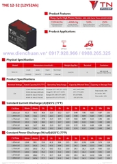 Ắc quy Tianneng TNE12-52 ( 12V-52Ah)