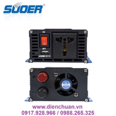 Máy kích điện 12V lên 1200VA 220V/ biến tần 12V sang 220V 1200VA ( tải liên tục 500W) - SUOER SAA-D1200A