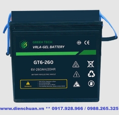 Ắc quy 6V-260Ah Green Tech GT6-260 dùng cho xe điện sân golf, xe điện du lịch, xe nâng