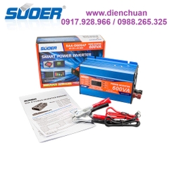 Máy kích điện 12V lên 600VA 220V/ biến tần 12V sang 220V 600VA ( tải liên tục 300W) - SUOER SAA-D600A