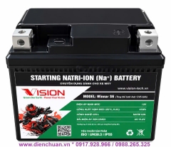 Ắc quy xe máy Natri-Ion 12V-42Wh Vision S6 dùng cho xe PCX, Vision, Lead 125, Sh Việt, Airblade, Winner, Grande STD