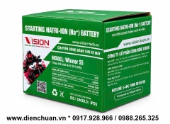Ắc quy xe máy Natri-Ion 12V-24Wh Vision S5 bình lùn dùng cho xe Exciter, wave alpha đời sau, air blade 110.