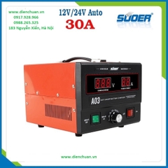 Sạc ắc quy tự động 30A 12V/24V Suoer A03-1224