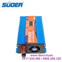 Máy kích điện 12V lên 600VA 220V/ biến tần 12V sang 220V 600VA ( tải liên tục 300W) - SUOER SAA-D600A