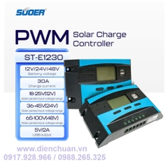 Điều khiển sạc năng lượng mặt trời 30A 12V/24V/48V Suoer ST-E1230