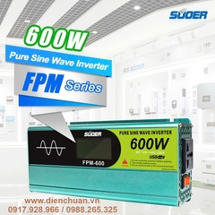 Kích điện sin chuẩn/ biến tần inverter sin chuẩn 600W-12V Suoer FPM-600