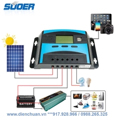 Điều khiển sạc năng lượng mặt trời 60A 12V/24V/48V Suoer ST-E1260
