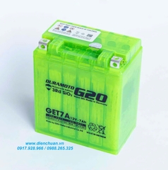 Ắc quy Duramoto GET7A ( 12V 7Ah) dùng cho xe máy Liberty, Medley, Vespa Sprint, SH nhập, Dylan, @, PS, SCR