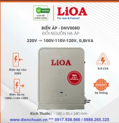 Biến Áp Đổi Nguồn 1 Pha Lioa 1KVA DNV010D điện vào 220V ra 100V-110V-120V công suất 1000VA