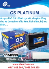 Ắc quy GS 12V 100Ah cọc vít ( GS 115D33V )