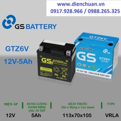 Ắc quy GS GTZ6V dùng cho xe PCX, Vision, Lead 125, Sh Việt, Airblade 125, Winner, Grande STD, Air Blade ab 125