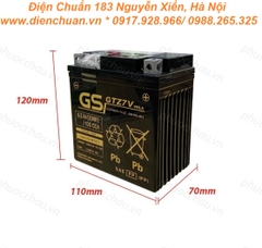 Bình ắc quy xe máy GS GTZ7V ( 12V-6.3Ah) dùng cho xe Yamaha NVX, Yamaha Grande