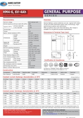 Ắc quy 6V 4Ah HAMES HM4-6 / pin 6V-4Ah