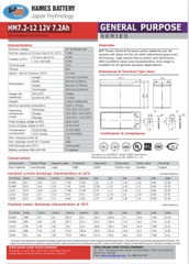 Ắc quy HAMES HM7.2-12 ( 12V 7.2Ah)/ Ắc quy Hames 12V-7,2Ah HM7.2-12