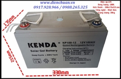Ắc quy KENDA 12V-100Ah NP100-12 xả sâu dùng cho xe điện - Kích điện- Solar năng lượng mặt trời
