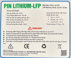 Ắc quy (pin) Lithium 24V 105Ah Đức Giang DGLI-241050 cho xe điện chà sàn, Solar, lưu trữ điện