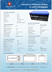 Pin Lithium Vision 12V-200Ah ( V-LFP12V200Ah)