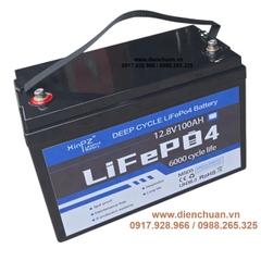 Pin lithium 12.8V 100Ah Xinpz  ( Ắc quy Lifepo4 12V 100Ah/ 12.8V 100AH)