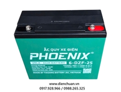 Ắc quy Phoenix 12V-25Ah 6-DZF-25 ( Ắc quy xe đạp điện- loa kéo - thắp sáng- UPS, hãng Phoenix 6-DZF-25/ 25Ah)