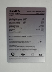 Tấm pin năng lượng mặt trời  15W-18V HAMES (HM15Wp-36M)