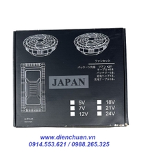 Bộ pin lithium ( Li-ion) 24V 94000mAh + 2 Quạt - dùng cho áo điều hòà chống nắng Japan MLS 24V 94000mah
