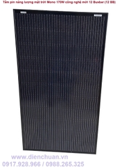 Tấm pin năng lượng mặt trời Mono 170W công nghệ mới 12 Busbar (12 BB)- Bluesun 170W